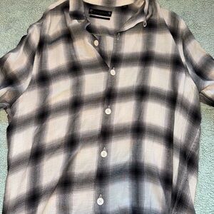 All Saints Monochrome Checkered Men's Shirt